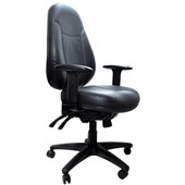 BURO PERSONA 247 TASK CHAIR HIGH BACK 4LEVER ARMS LEATHER BLACK