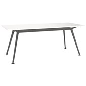 KNIGHT TEAM BOARDROOM TABLE D1800 X H730MM BLACK FRAME WHITE TOP