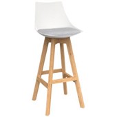 KNIGHT LUNA BAR STOOL WHITE OAK BASE ASH GREY