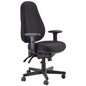 BURO PERSONA 247 TASK CHAIR HIGH BACK 4LEVER ARMS JETT FABRIC BLACK