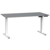 KNIGHT AGILE HEIGHT ADJUSTABLE DESK ELECTRIC 2 STAGE W1500 X D800 X H6801130MM WHITE FRAME SILVER TOP