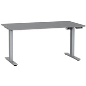 KNIGHT AGILE HEIGHT ADJUSTABLE DESK ELECTRIC 2 STAGE W1500 X D800 X H6801130MM SILVER FRAME SILVER TOP