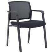 KNIGHT OZONE VISITOR CHAIR STACKABLE BLACK FRAME BLACK