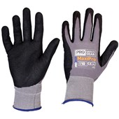 PROSENSE MAXIPRO NPN GLOVES PUNITRILE DIP ON NYLONLYCRA LINER SIZE 6 PAIR BLACK