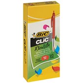 BIC CLIC RETRACTABLE BALLPOINT PEN 10MM RED BOX 10