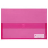 MARBIG POLYPICK DOCUMENT WALLET FOOLSCAP TRANSLUCENT PINK