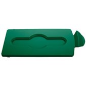 RUBBERMAID SLIM JIM RECYCLING STATION LID CLOSED WASTE GREEN