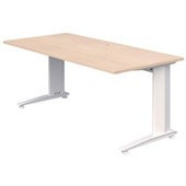 ACCENT ENERGY DESK POWDERCOAT D700 X W1200 X H710MM WHITE FRAME REFINED OAK  TOP