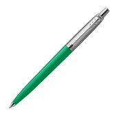 PARKER JOTTER ORIGINALS BALLPOINT PEN MEDIUM BLUE INK MEDIUM STAINLESS STEEL  GREEN TRIM