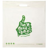 ECOPACK PUNCHED HANDLE BAG COMPOSTABLE LARGE PACK 50