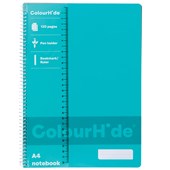 COLOURHIDE NOTEBOOK 120 PAGE A4 AQUA