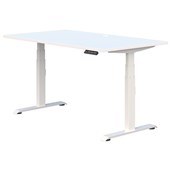 SUMMIT II SINGLE ELECTRIC DESK W1800 X D800 X H6151255MM WHITE FRAME SNOWDRIFT