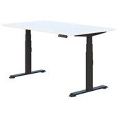 SUMMIT II SINGLE ELECTRIC DESK W1800 X D800 X H6151255MM BLACK FRAME SNOWDRIFT