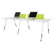 SYLEX FLEET 4 PERSON WORKSTATION W2800 X D1250MM WHITE FRAME WHITE TOP