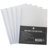 OSC REPORT COVER CLEAR WHITE SPINE A4 PACK 5