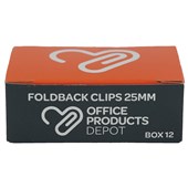 OPD FOLDBACK CLIP 25MM PACK 12