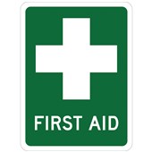 SAFETY SIGN W225 X H300MM FIRST AID