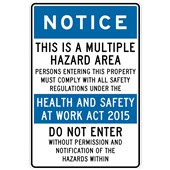 SAFETY SIGN W300 X H450MM MULTIPLE HAZARD