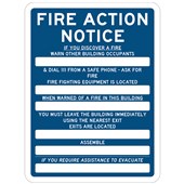 SAFETY SIGN W225 X H300MM FIRE ACTION NOTICE