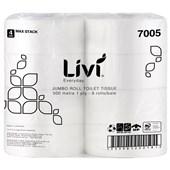 LIVI EVERYDAY JUMBO TOILET TISSUE 1 PLY 500M CARTON 8