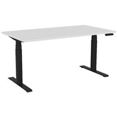 KNIGHT VELOCITY 3 COLUMN ELECTRIC SINGLE SIDED DESK W1500 X D800 X H6101270MM BLACK FRAME WHITE TOP