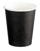 MPH PAPER CUPS PE SINGLE WALL 8OZ 280ML BLACK PACK 50