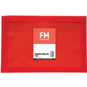 FM DOCUMENT WALLET REUSABLE WINDOW FOOLSCAP RED