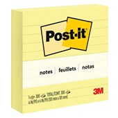 POSTIT 675YL LINED NOTES 101 X 101MM 300 SHEETS YELLOW