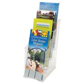 DEFLECTO BROCHURE HOLDER 4TIER DL CLEAR