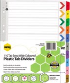 MARBIG MANILLA INDEX DIVIDER EXTRA WIDE 110 TAB A4 ASSORTED