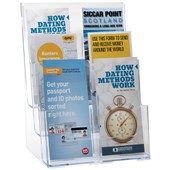 DEFLECTO BROCHURE HOLDER 6POCKET 3TIER DL CLEAR