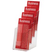 ESSELTE BROCHURE HOLDER FREE STANDING 4 TIER DL CLEAR