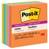 POSTIT 6545SSAU SUPER STICKY NOTES 76 X 76MM ENERGY BOOST PACK 5