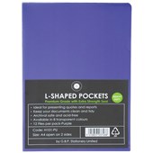 OFFICE SUPPLY CO LSHAPED POCKET A4 PURPLE PACK 12