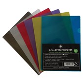 OFFICE SUPPLY CO LSHAPED POCKET A4 BLUE PACK 12