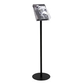 DEFLECTO BROCHURE HOLDER A4 STAND WITH BASE W232 X H1355 X D250MM CLEARBLACK