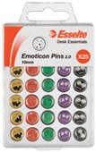 ESSELTE NOVELTY PINS EMOTICONS 20 11MM PACK 25