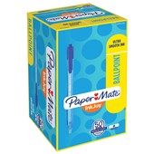 PAPERMATE INKJOY BALLPOINT PEN 100RT RETRACTABLE MEDIUM 10MM BLUE BOX 50