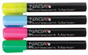 NAGA QT22230 GLASSBOARD MARKER 16MM FLOURESCENT PACK 4