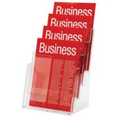 ESSELTE BROCHURE HOLDER FREE STANDING 4 TIER A4 CLEAR