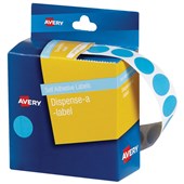 AVERY 937275 DMC14LB DISPENSER SELF ADHESIVE CIRCLE LABEL DISPENSER PACK DIA 14MM LIGHT BLUE PACK 1050