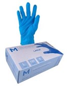 PREMIUM DISPOSABLE NITRILE GLOVES POWDER FREE SKY BLUE MEDIUM BOX  100 MPH