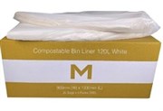 FP COMPOSTABLE BIN LINER 120L WHITE 900MM X 1330MM X 30 MU PACK  25 MPH