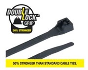 NYLON CABLE TIE 203 X 43MM DOUBLE LOCK BLACK PACK  100 ECCO