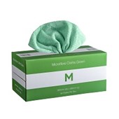 DISPENSER MICROFIBRE CLOTHS  GREEN 300MM X 300MM 185GSM PACK  50