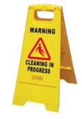 GALA AFRAME SAFETY SIGN  CLEANING IN PROGRESS YELLOW