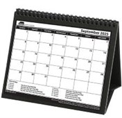 SASCO 2025 TRIFOLD DESK CALENDAR 220 X 190MM BLACK  WHITE