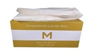 FP COMPOSTABLE BIN LINER 60L WHITE 650MM X 900MM X 30MU PACK  25 MPH